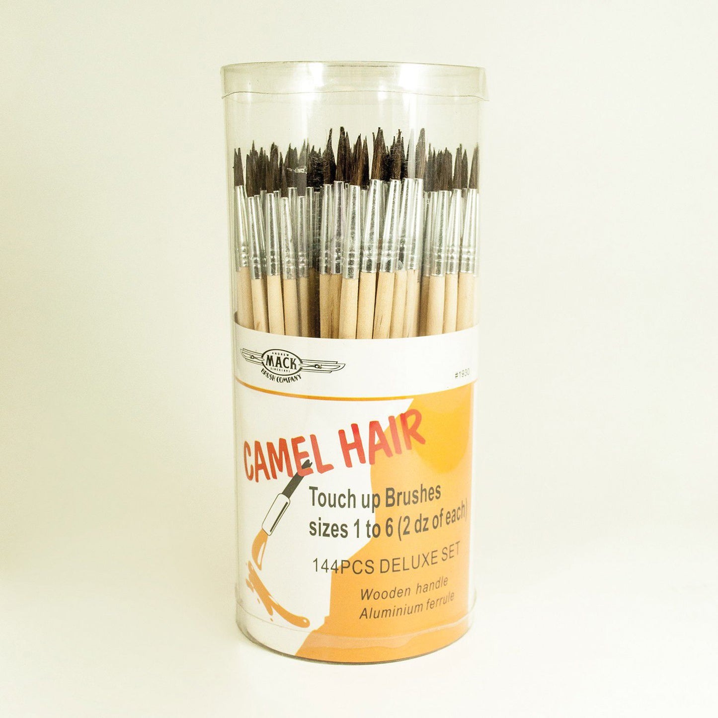 1930 Camel Hair Open Stock Watercolor Touch-Up Brush Set, #1, #2, #3, #4, #5, #6 Brush, Wood Handle