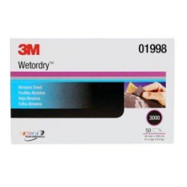 3000 GRIT 5.5X9" 3M WET/DRY SHEET BLACK - 50 Pack